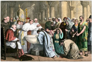 Battesimo obbligatorio dei Mori dopo la Reconquista da parte dei cristiani, 1500 ca.