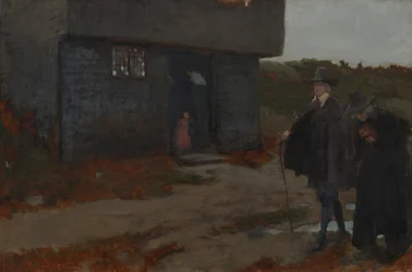 Alla porta del cottage (Scena del New England del XVII secolo)