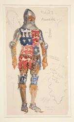Aumerle (armato), bozzetto di costume per Henry Irving