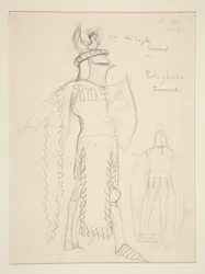 Bolingbroke (Scena del torneo), bozzetto di costume per Henry Irving