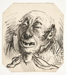 Caricatura di un uomo calvo