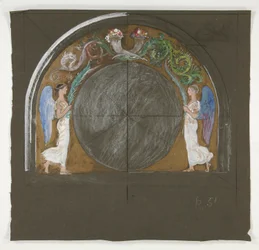 Progetto per decorazione di finestra per il palazzo del capitol a Harrisburg, Pennsylvania, 1902-1911