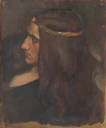 Studio di figura di Amleto, per la scena del dramma in Amleto, Atto III, Scena II