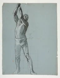 Studio di figura per Lo Spirito di Vulcano, Genio dei Lavoratori in Ferro e Acciaio, rotunda del capitol, Harrisburg, Pennsylvania