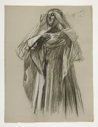 Studio di figura per il piccolo Galahad, da La ricerca del Santo Graal (prima di una serie di quindici murali per la Biblioteca Pubblica di Boston, completata nel 1901)