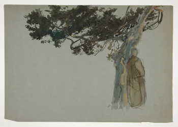 Figure sotto un albero - (illustrazione non identificata)