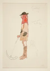 Giardiniere, bozzetto di costume per Henry Irving