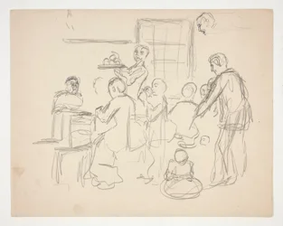 Scena di ristorante interno(?) - illustrazione non identificata