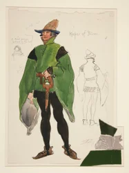 Custode della prigione, bozzetto di costume per Henry Irving