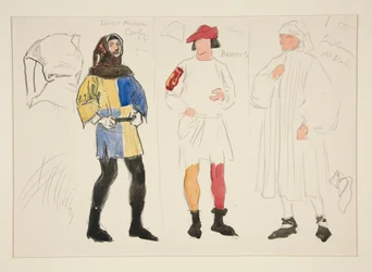 Costume di lino, costume da fornaio, gentiluomo: bozzetto di costume per Henry Irving