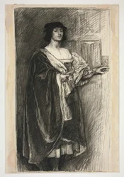Uomo in costume rinascimentale - (illustrazione non identificata per un