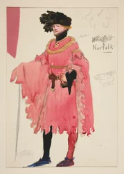 Norfolk, bozzetto di costume per Henry Irving