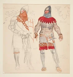 Uomini del Northumberland, bozzetto di costume per Henry Irving