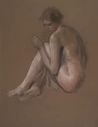 Figura femminile nuda seduta