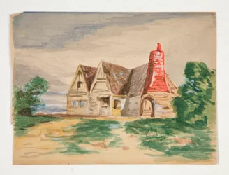Schizzo di un cottage di campagna