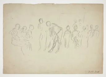 Schizzo di una folla - illustrazione non identificata