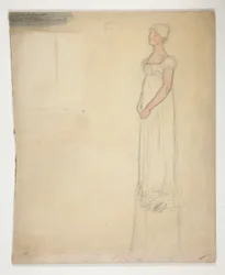 Schizzo di una donna - studio di costume per una commedia?