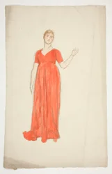 Schizzo di una donna - studio di costume per una commedia?