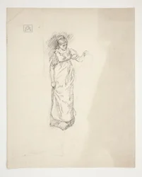 Schizzo di una donna - illustrazione non identificata