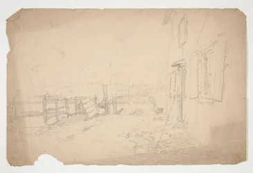 Schizzo di un esterno di una casa di campagna