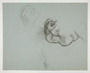 Schizzo di un torso superiore e pugno chiuso