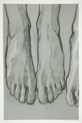 Schizzo di tre piedi (recto); Schizzo di un piede (verso)