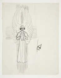 Studio di un angelo, per La ricerca del Santo Graal (serie di quindici dipinti per la Biblioteca Pubblica di Boston, completata nel 1901)