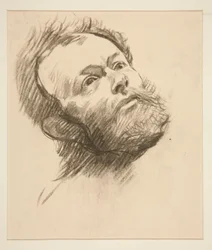 Studio della testa di un uomo barbuto per La ricerca del Santo Graal (serie di quindici dipinti per la Biblioteca Pubblica di Boston, completata nel 1901)