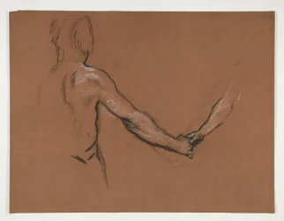 Studio di due figure che si stringono la mano nel