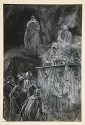 Il banchetto, illustrazione per Atto III, Scena iii, La Tempesta
