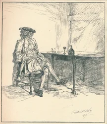La Lettera. Disegno a penna inedito, 1890, 1923