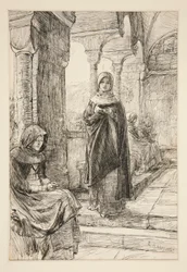 Due Figure Femminili nel Chiostro, dal Chiostro