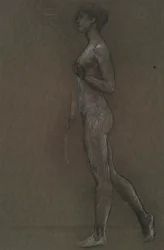 Studio di figura non identificata per progetto murale al Campidoglio dello stato della Pennsylvania, Harrisburg, 1902-1911