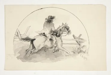 Illustrazione non identificata [Uomo a cavallo]