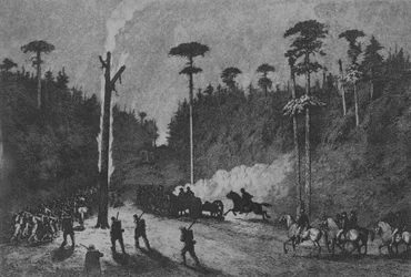 Una marcia notturna, tavola 16 da Studi di vita del grande esercito, 1876