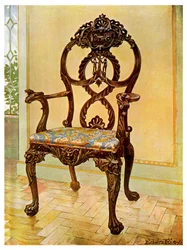 Sedia intagliata in stile Chippendale, 1911-1912