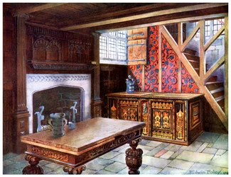 Cassettone intarsiato Nonsuch, 1910