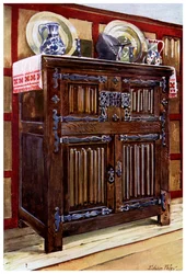 Credenza doppia in quercia, 1910