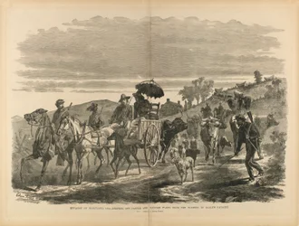 Invasione del Maryland, 1864 - Scacciare il bestiame e il bottino dei contadini da parte della cavalleria di Early, da "Il soldato nella nostra guerra civile".