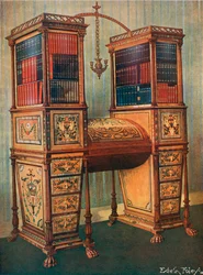 Il doppio secretaire e libreria intarsiato delle sorelle--Sheraton