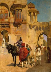 Partenza per la caccia nel cortile di un palazzo di Jodhpore, c.1898-1900