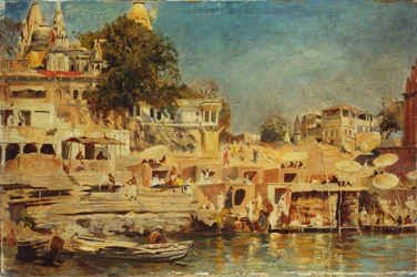 Veduta dei ghat a Benares, 1873