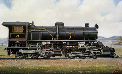 Locomotiva a vapore n. 21. Tra i mongoli: servizio composto Mallet nelle montagne Khingan, ferrovia Pechino - Kalgang