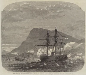 HMS Bulldog in Conflitto con la Flottiglia e i Forti a Capo Haitien, sulla Costa di Haiti