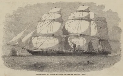 La nuova nave a vapore della Peninsular and Oriental Navigation Company, Pera