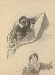 Donna, schizzo per la Firma del Patto nella Cabina del Mayflower
