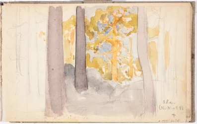 Paesaggio boschivo, pagina tratta dal quaderno di schizzi di Järnefelt
