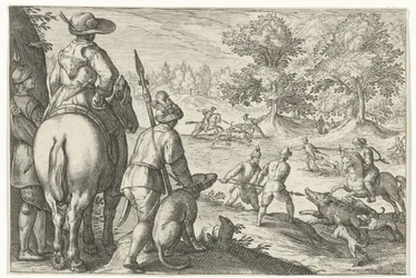 Paesaggio con caccia al cinghiale