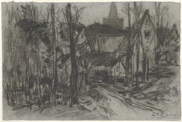 Vista di un villaggio tra gli alberi