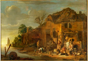 Fattoria (pittura su legno di quercia)